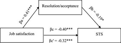 The Role of Satisfaction With Job and Cognitive Trauma Processing in the Occurrence of Secondary Traumatic Stress Symptoms in Medical Providers Working With Trauma Victims